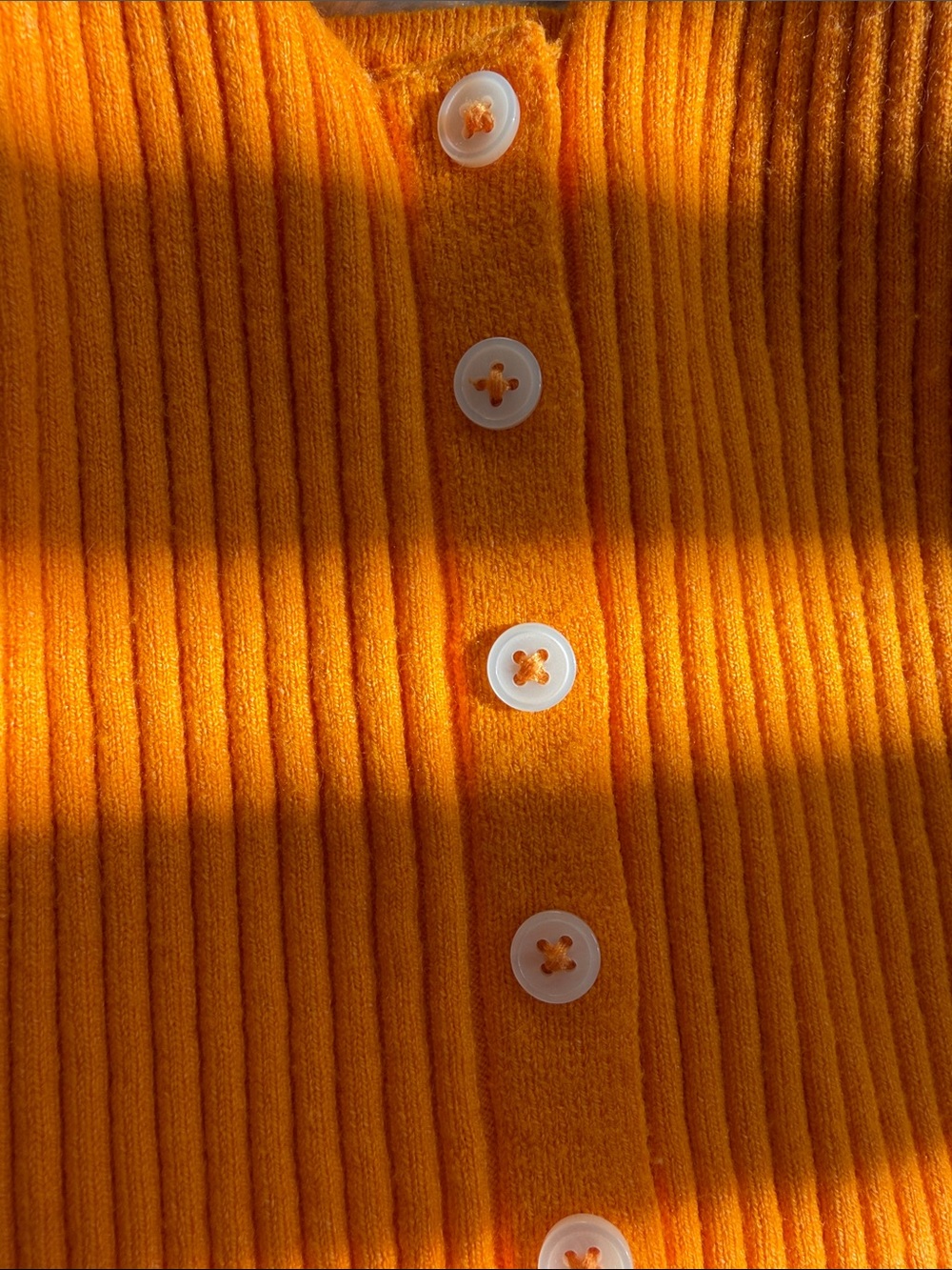 aerie Orange Ribbed Button-Front Tank Top - Picture 7 of 7